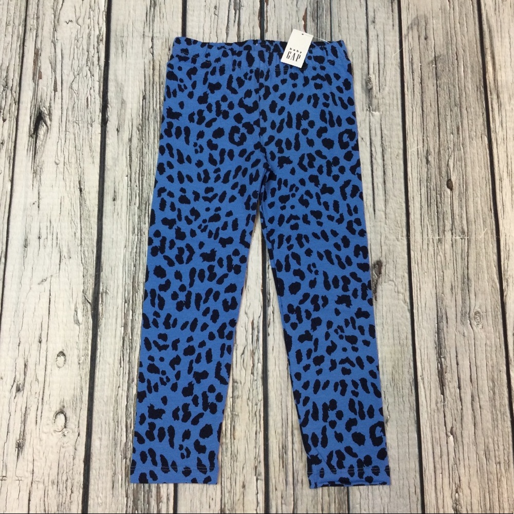 Baby Gap Girls 2T 3T 4T 5T Blue & Black Cheetah Leggings Pants. NWT